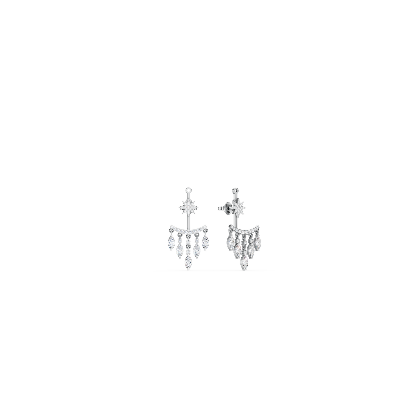 925Silver Marquise Fall Star Earrings