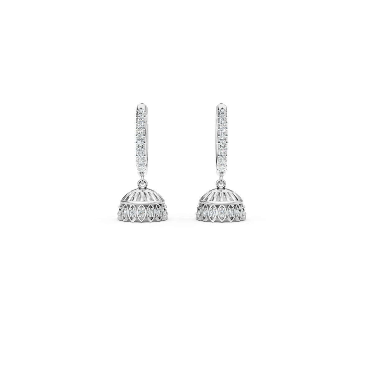 Mini Diamond Hoop Tiara Jhumka