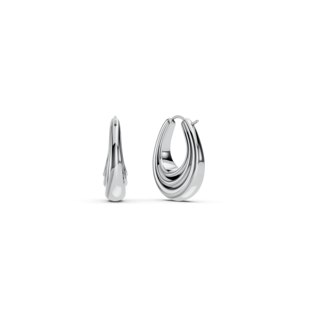 Boucles d'oreilles créoles à nervures
