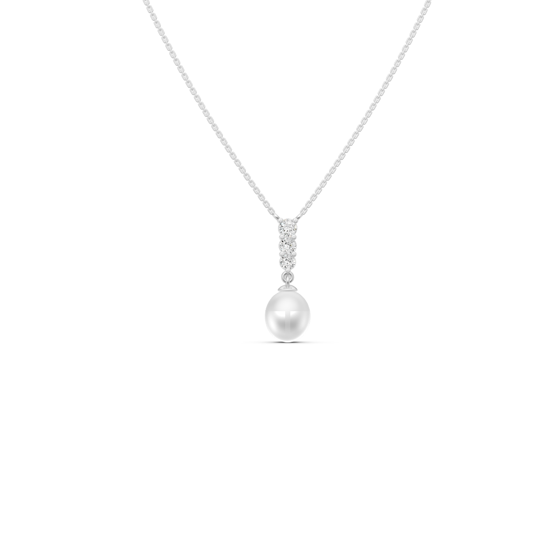 Diamond Line Pearl Drop Set