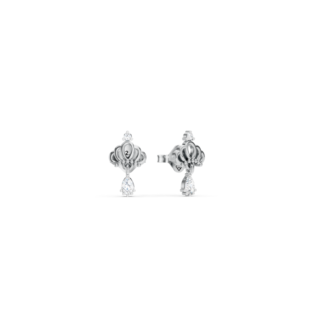 Pear Drop Crown Earrings
