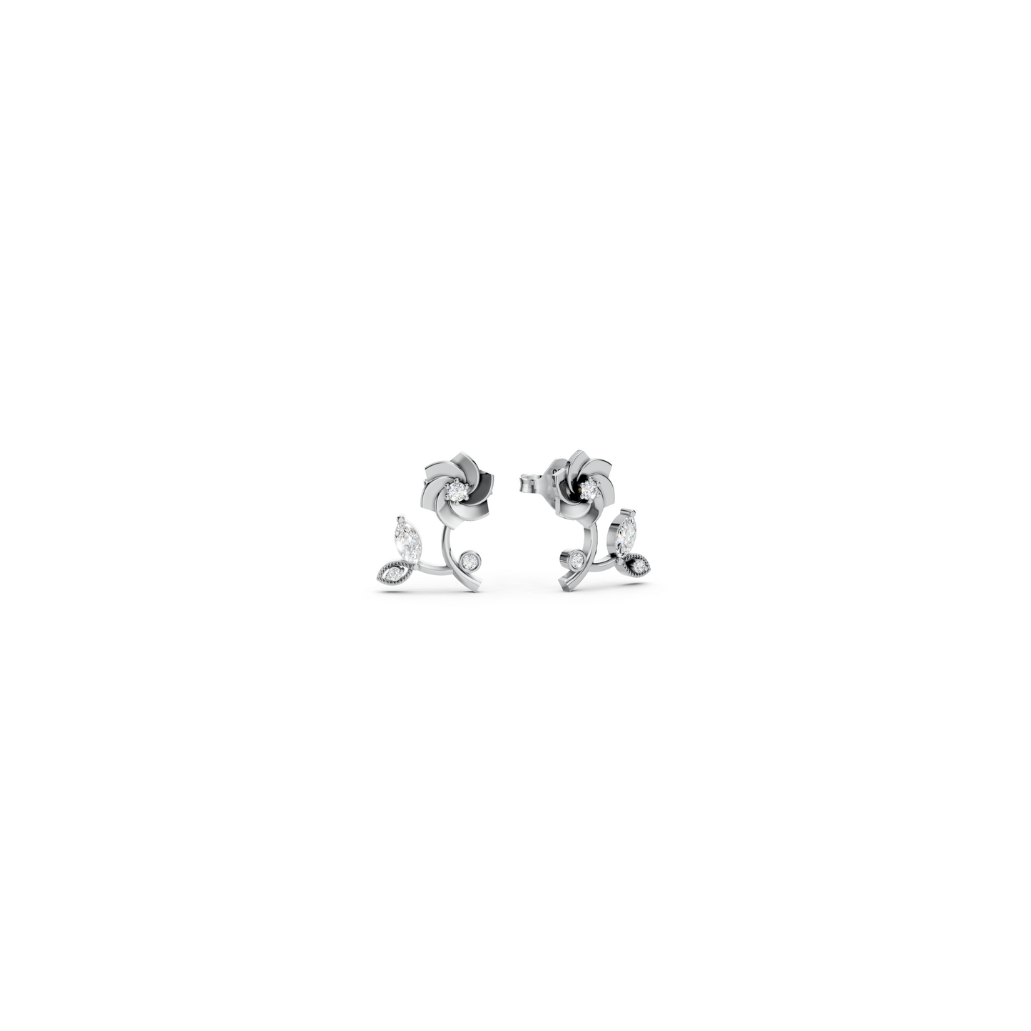 Boucles d'oreilles délicates en forme de rose