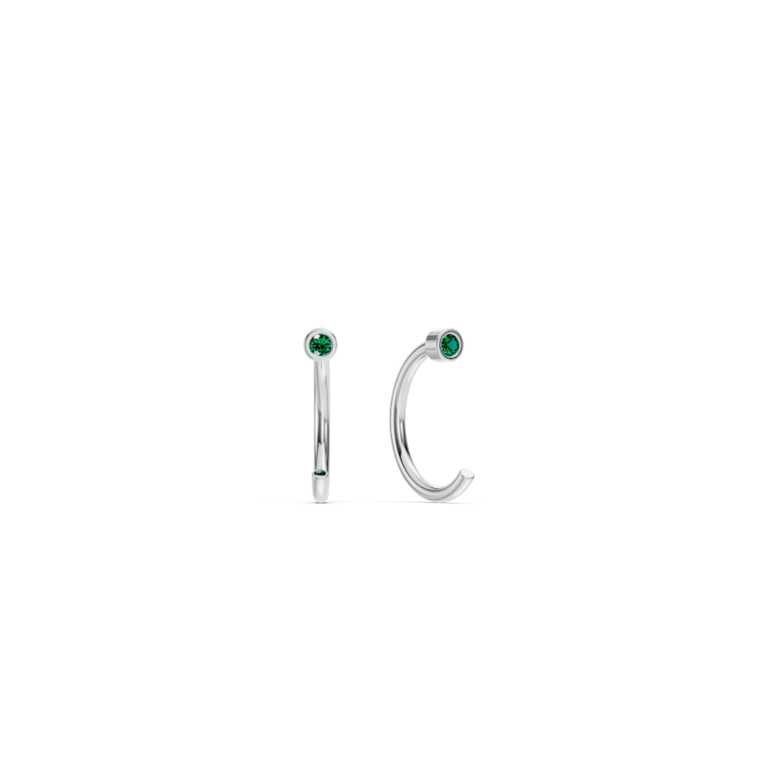 Boucles d'oreilles manchettes en pierres précieuses multicolores