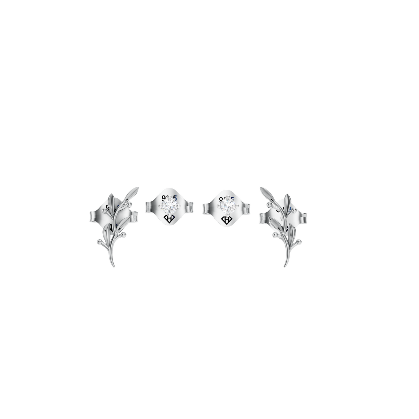 Boucles d'oreilles à tige en forme de feuille