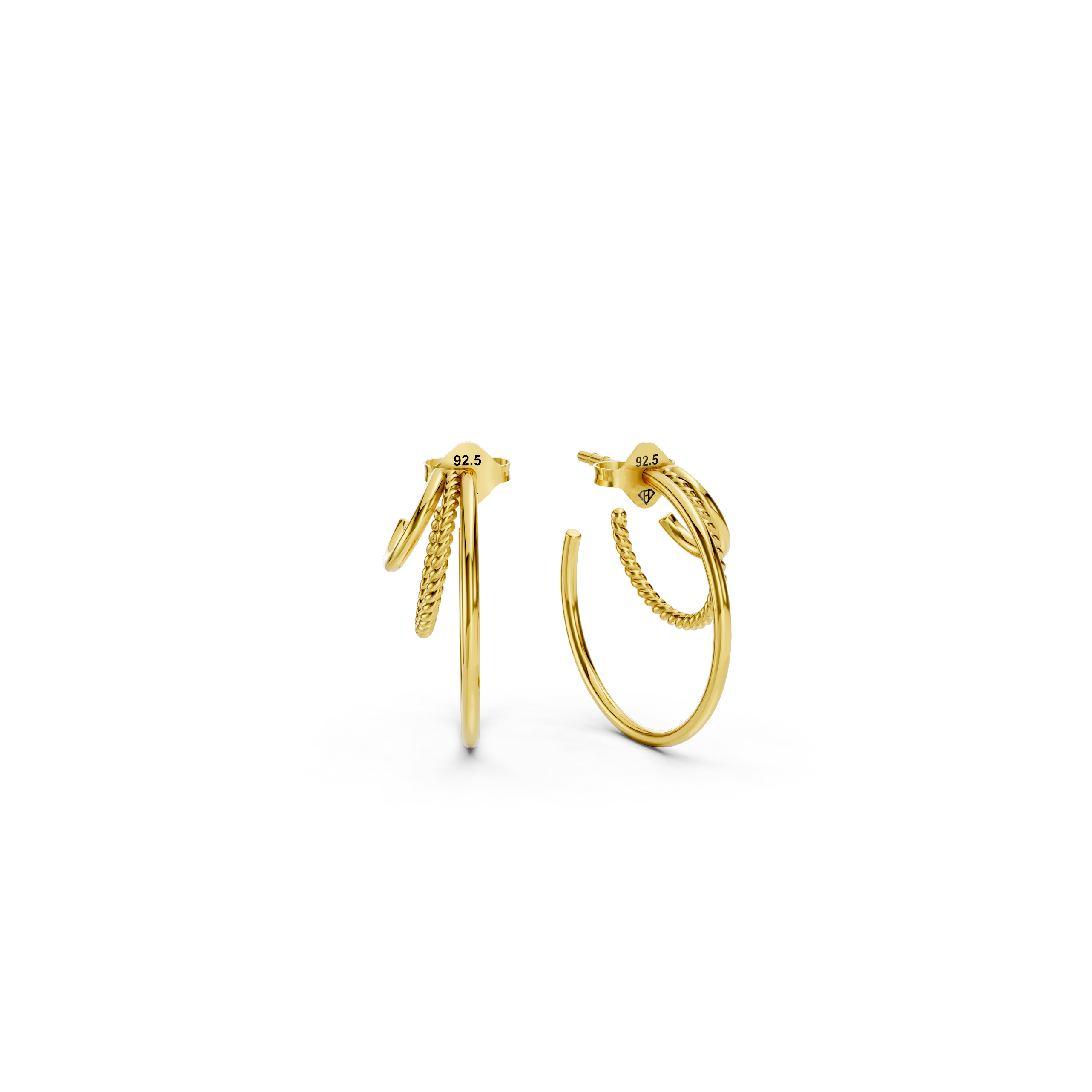 Tripple Semi  Hoop Earrings