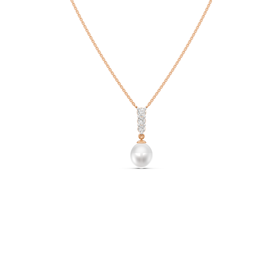 Diamond Line Pearl Drop Set