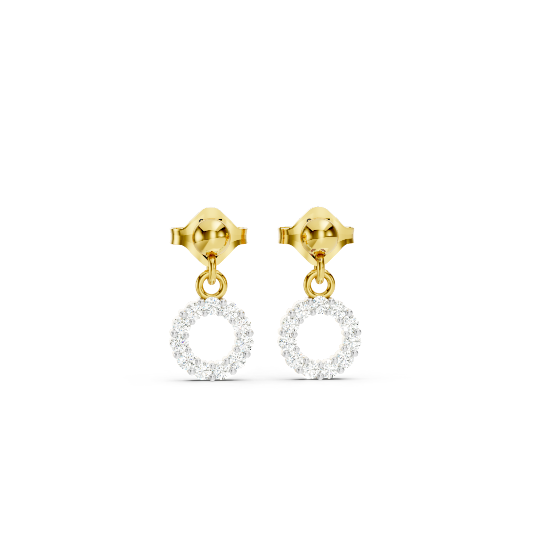 Diamond Round drop Earrings