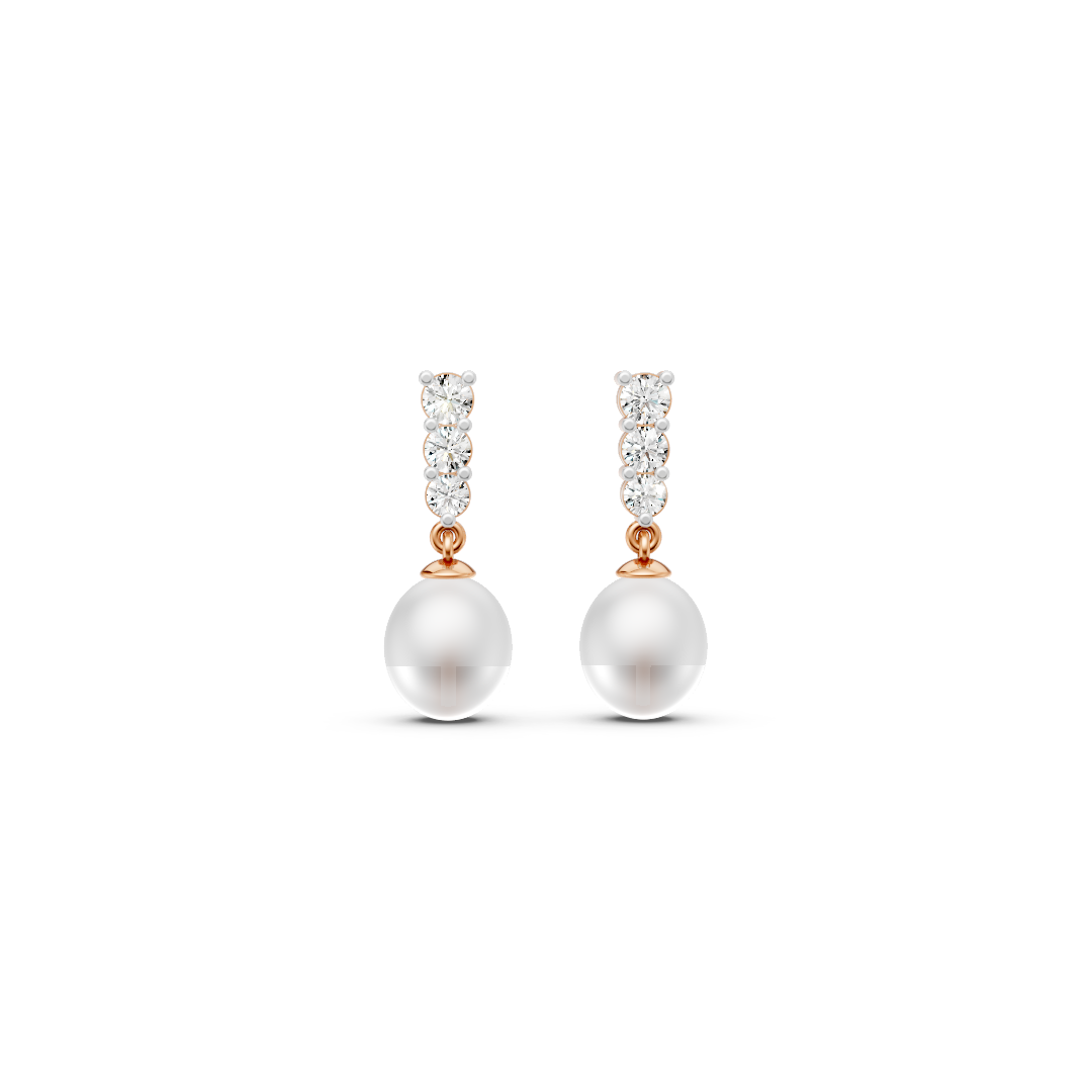 Diamond Line Pearl Drop Set