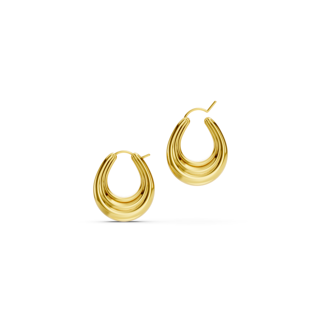 Boucles d'oreilles créoles à nervures