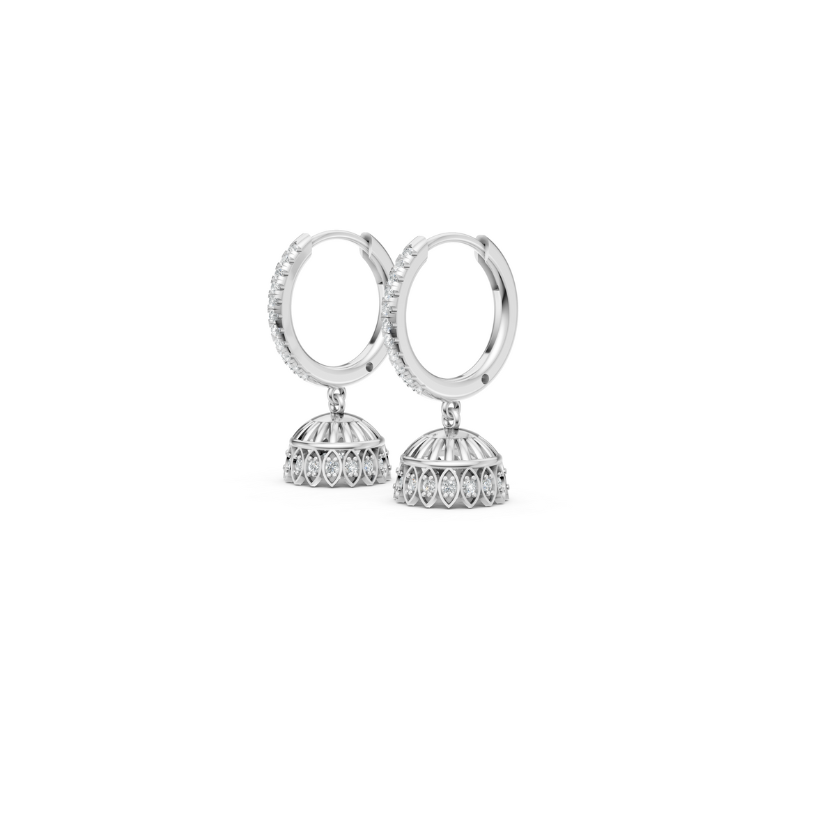 Mini Diamond Hoop Tiara Jhumka