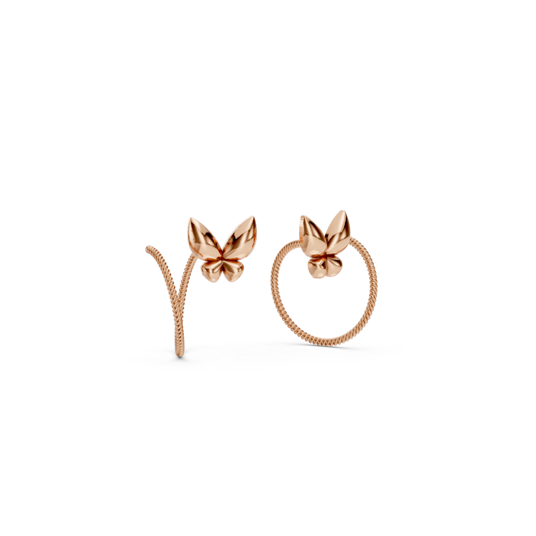 Puffed Butterfly Twisted Ear cuffs