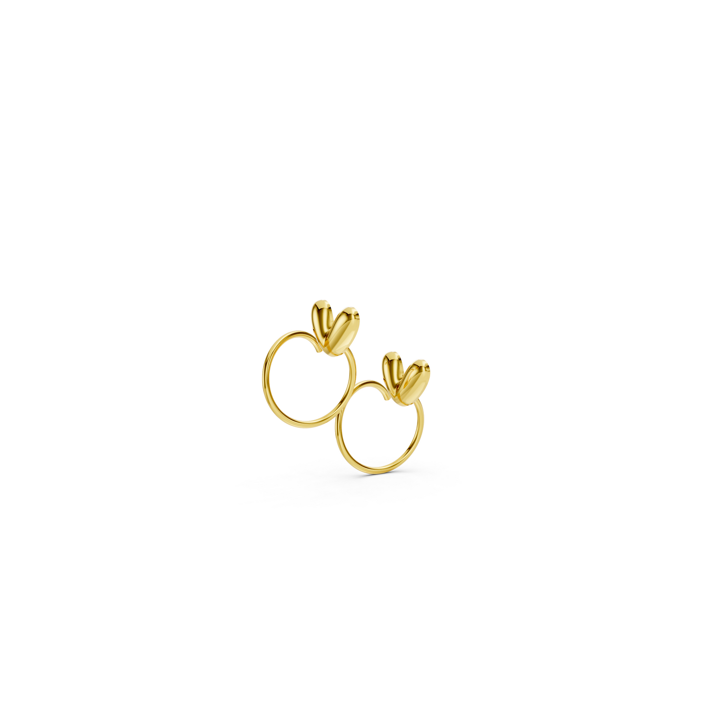 Snoede Cashew Hjerte Cuff Øreringe