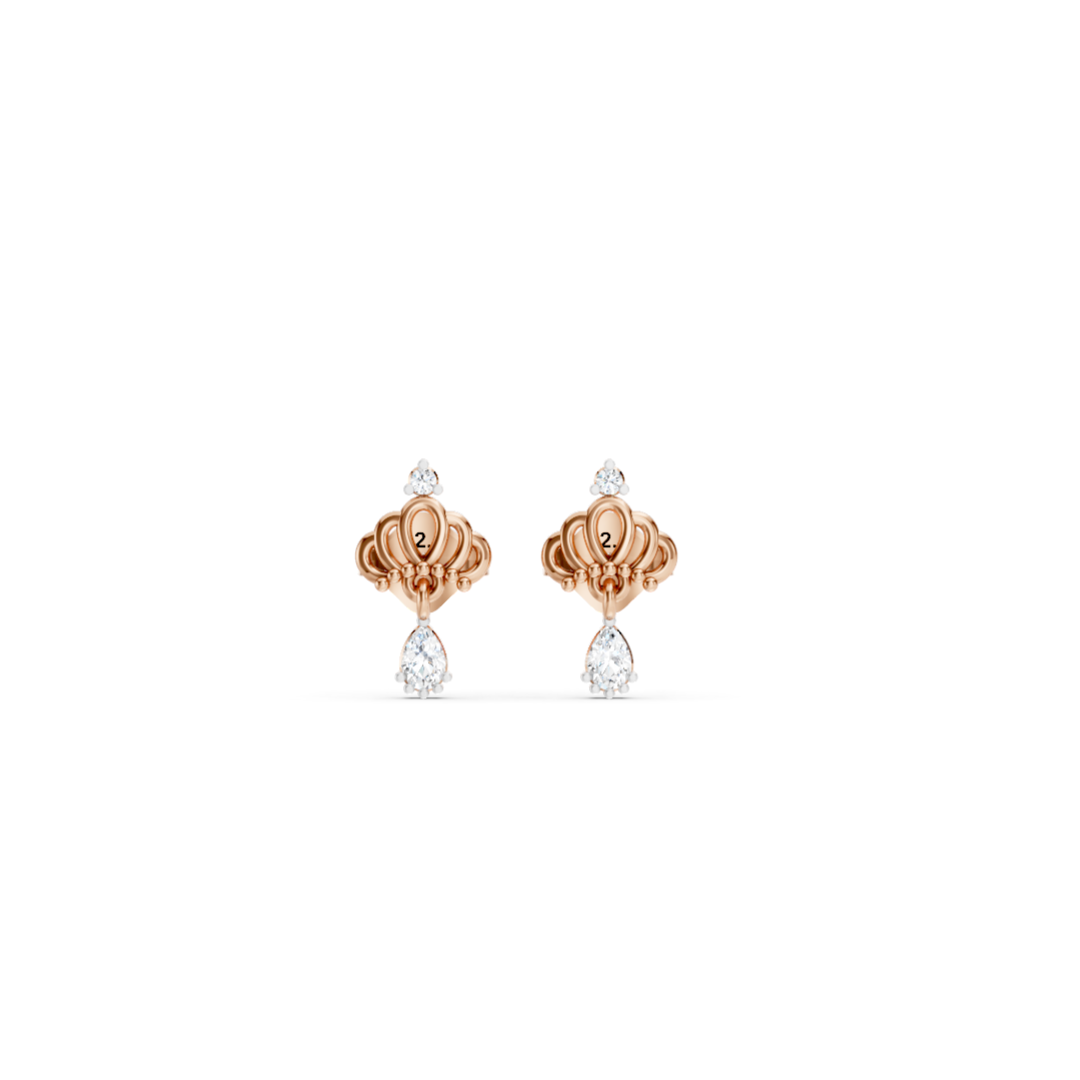 Pear Drop Crown Earrings