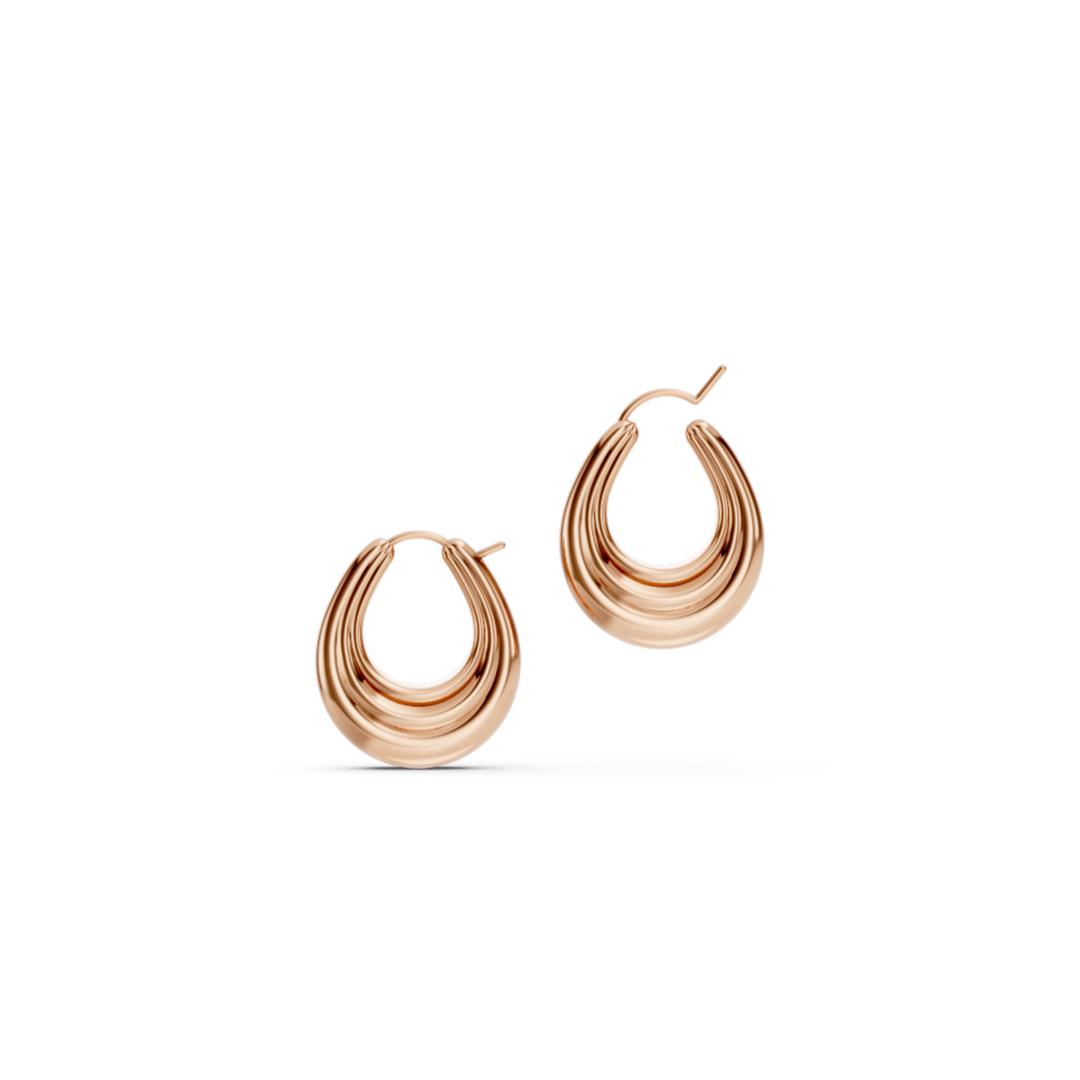 Boucles d'oreilles créoles à nervures