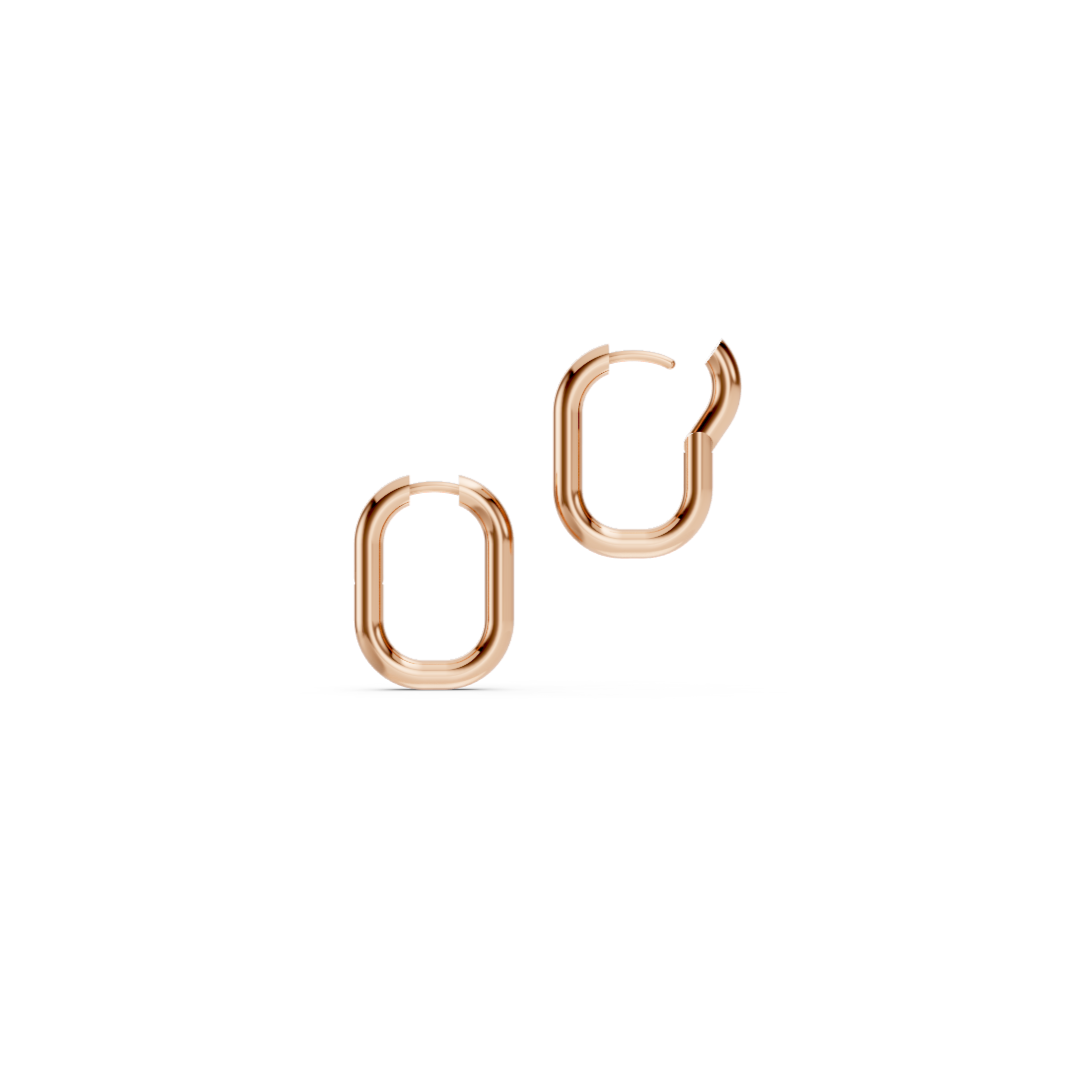 Boucles d'oreilles créoles rectangulaires