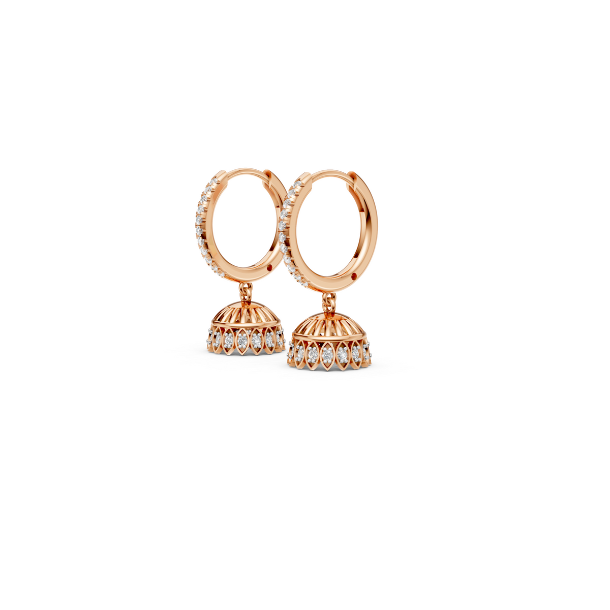 Mini Diamond Hoop Tiara Jhumka