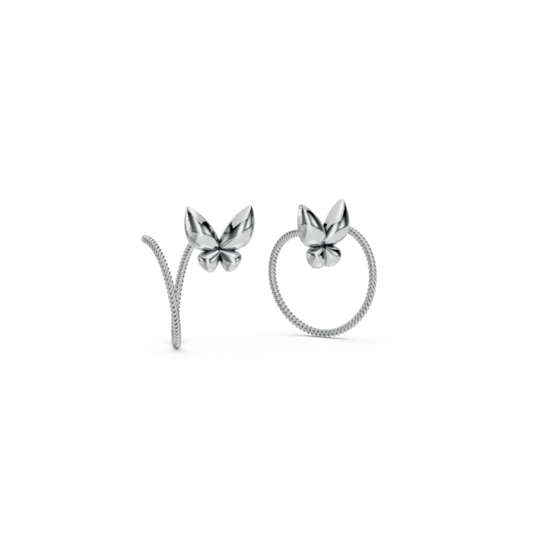 Puffed Butterfly Twisted Ear cuffs