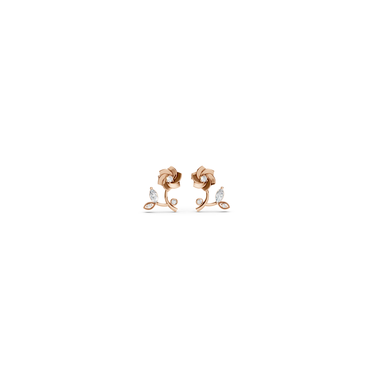 Boucles d'oreilles délicates en forme de rose