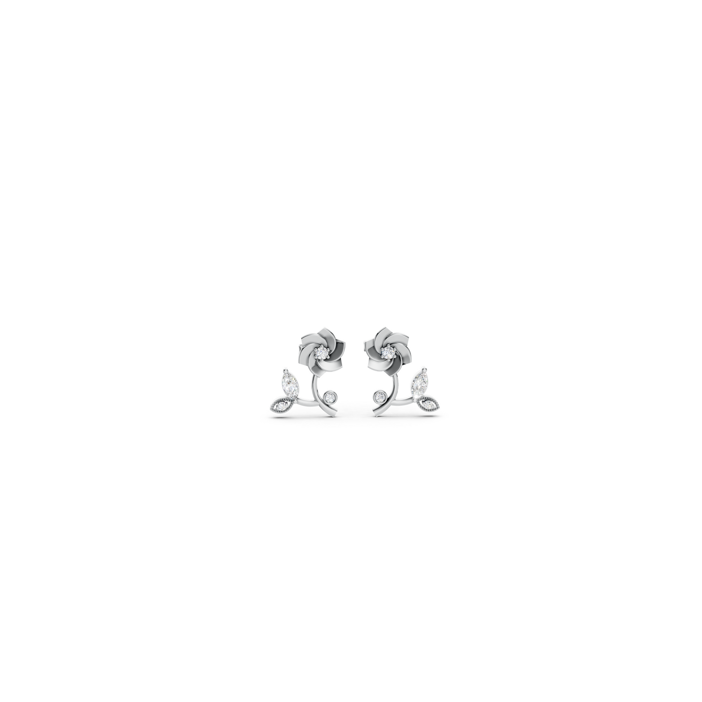 Boucles d'oreilles délicates en forme de rose