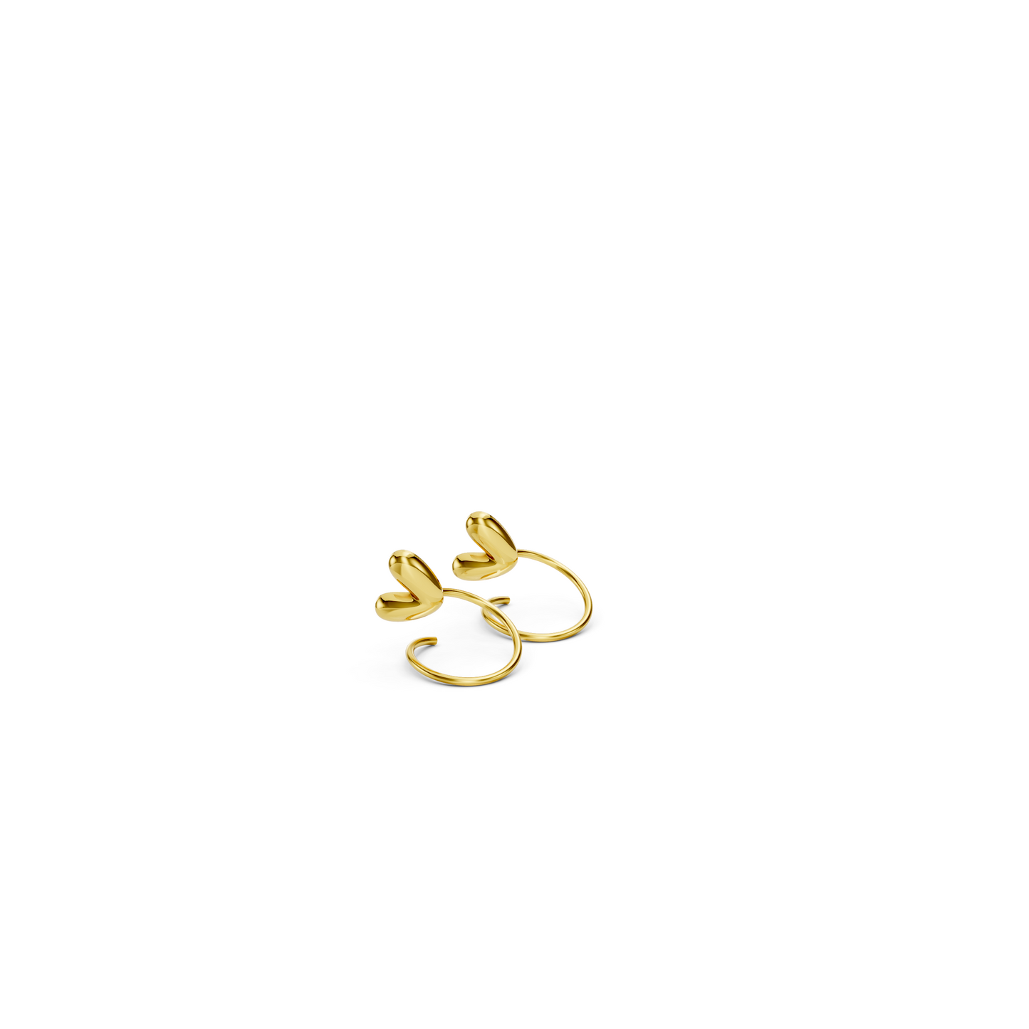 Snoede Cashew Hjerte Cuff Øreringe