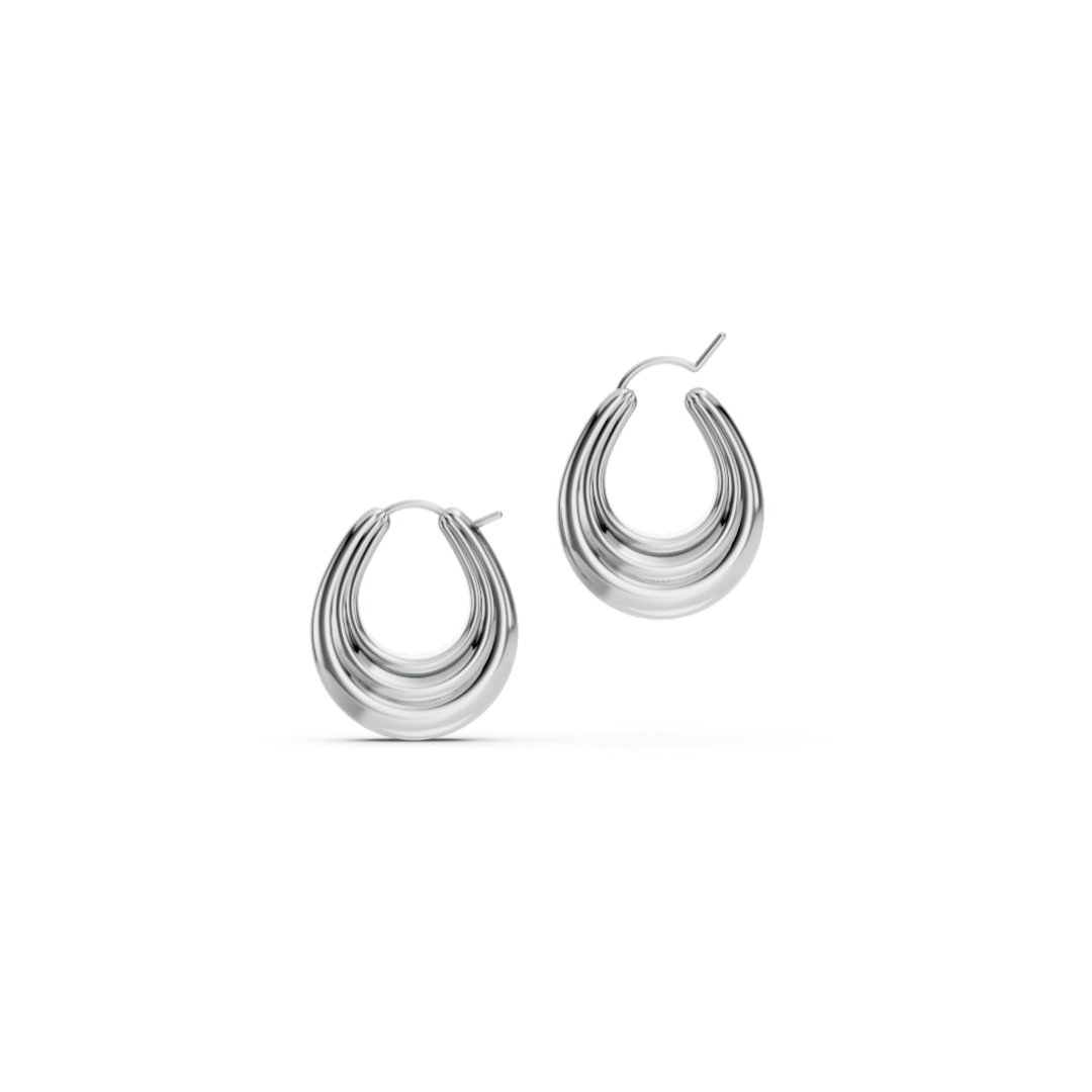 Boucles d'oreilles créoles à nervures