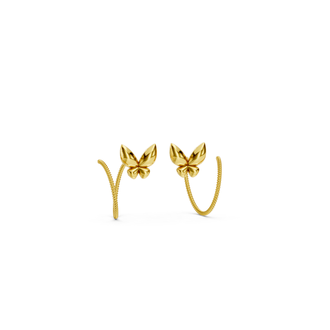 Puffed Butterfly Twisted Ear cuffs