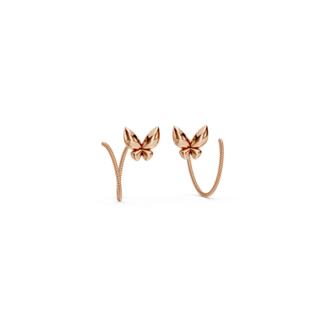 Puffed Butterfly Twisted Ear cuffs