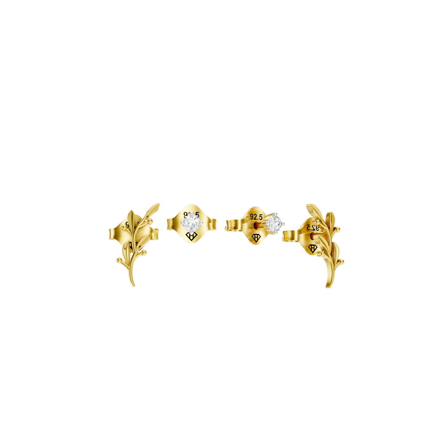 Boucles d'oreilles à tige en forme de feuille