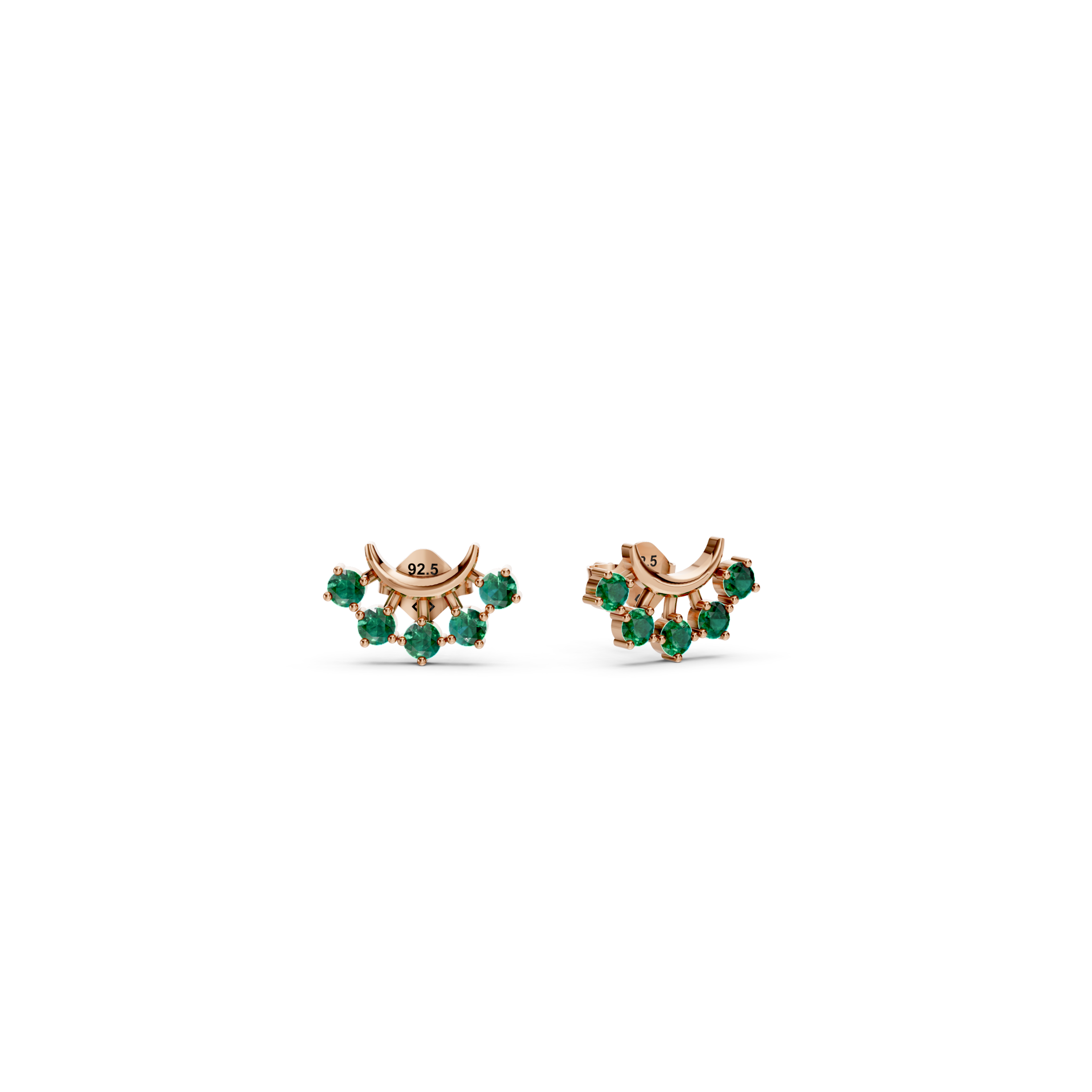 Curved Bar With Stones Earrings
