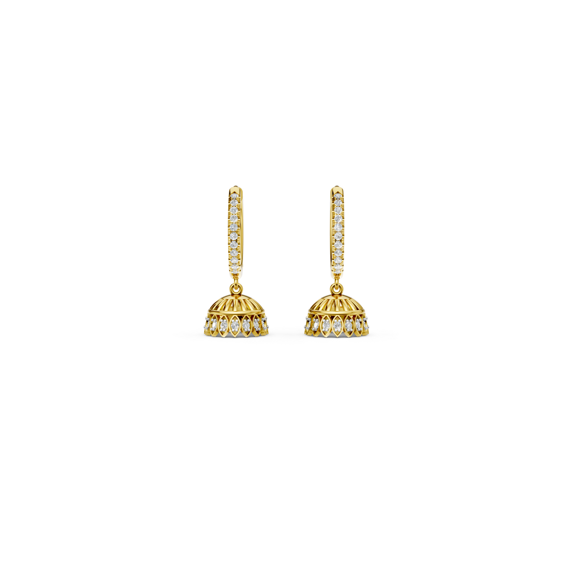 Mini Diamond Hoop Tiara Jhumka