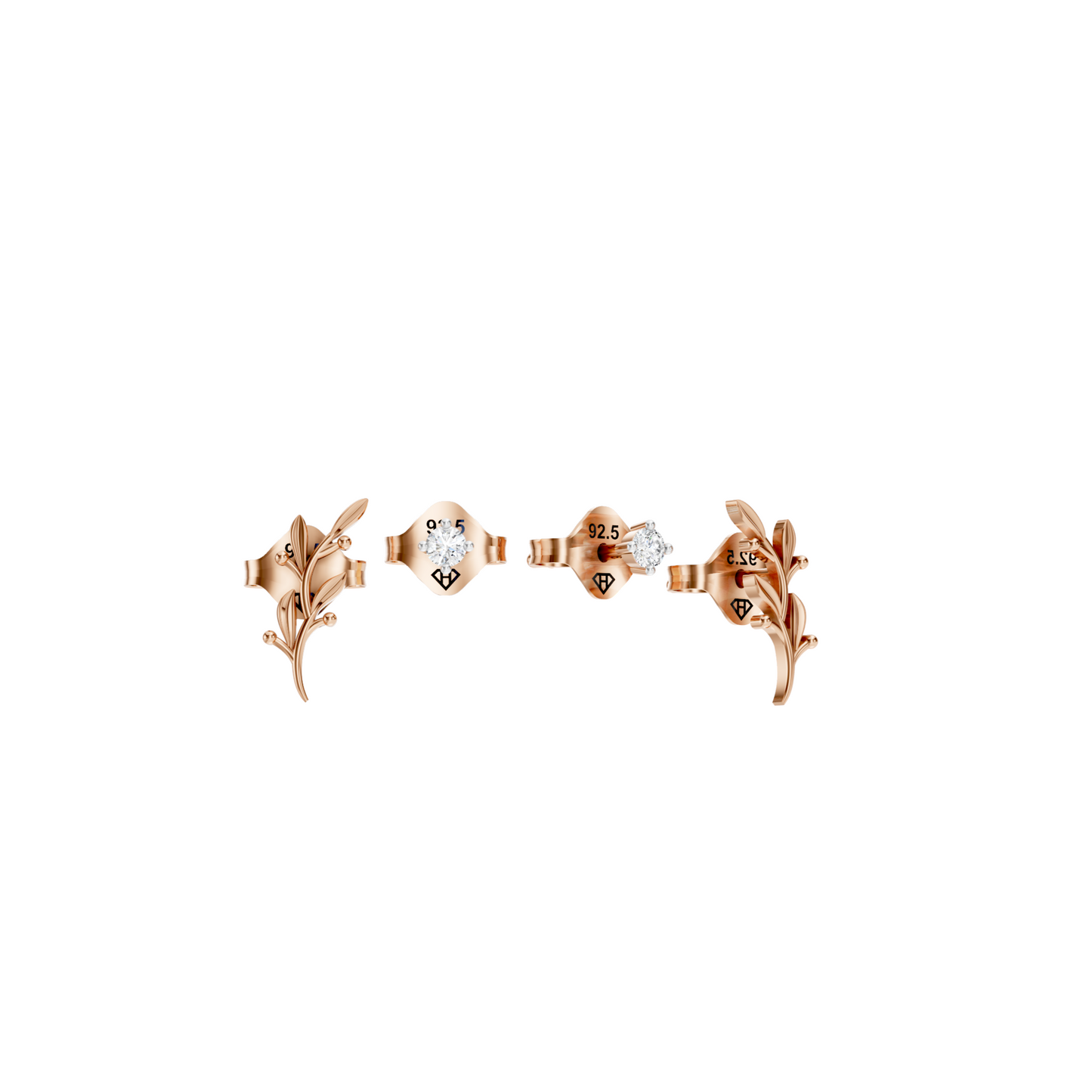 Boucles d'oreilles à tige en forme de feuille
