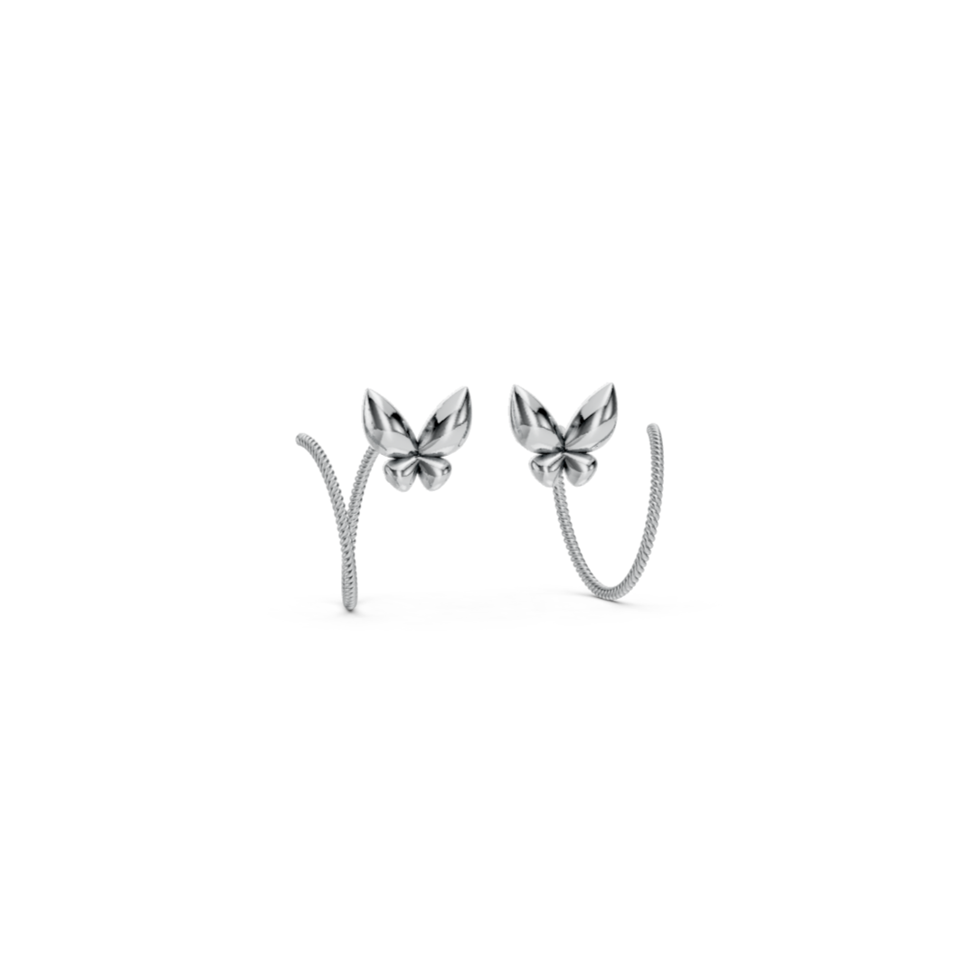 Puffed Butterfly Twisted Ear cuffs
