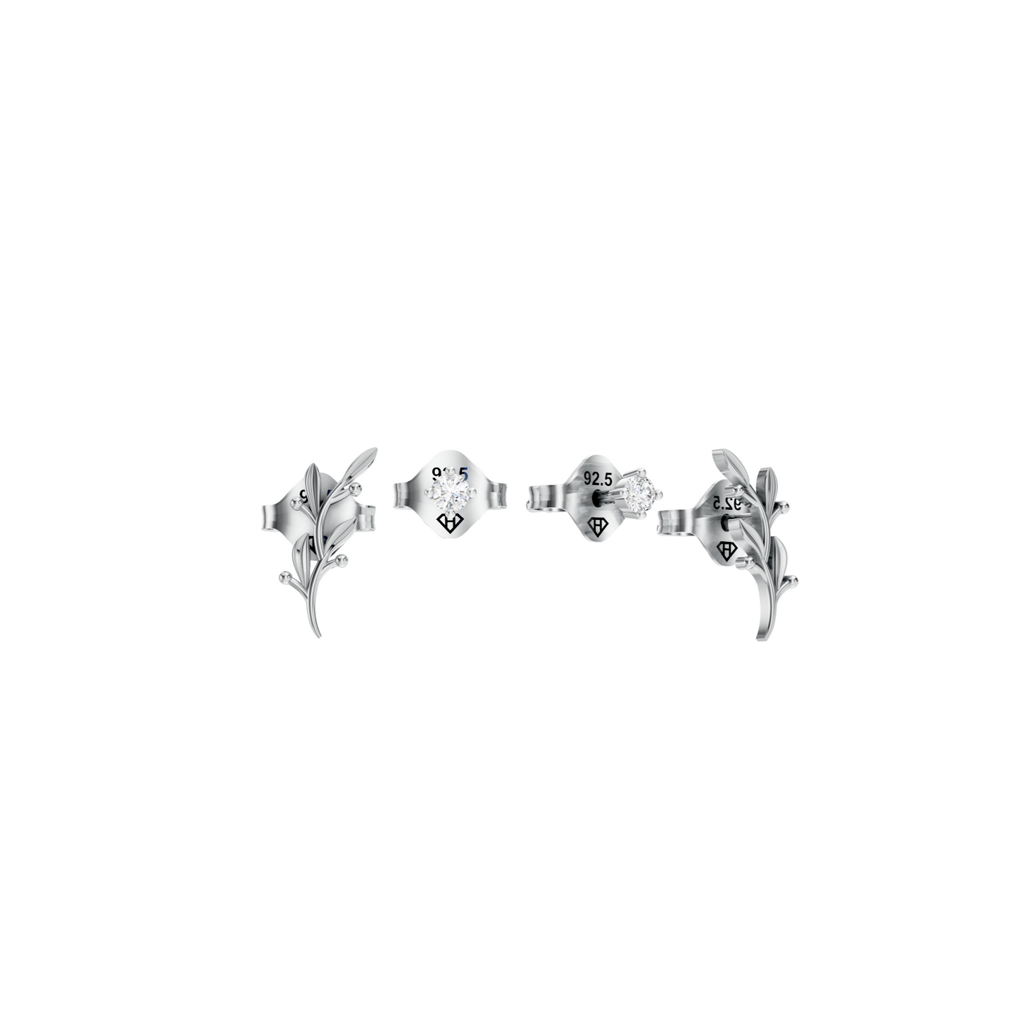 Boucles d'oreilles à tige en forme de feuille