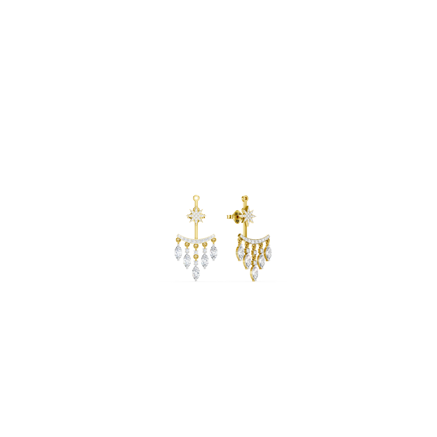 925Silver Marquise Fall Star Earrings