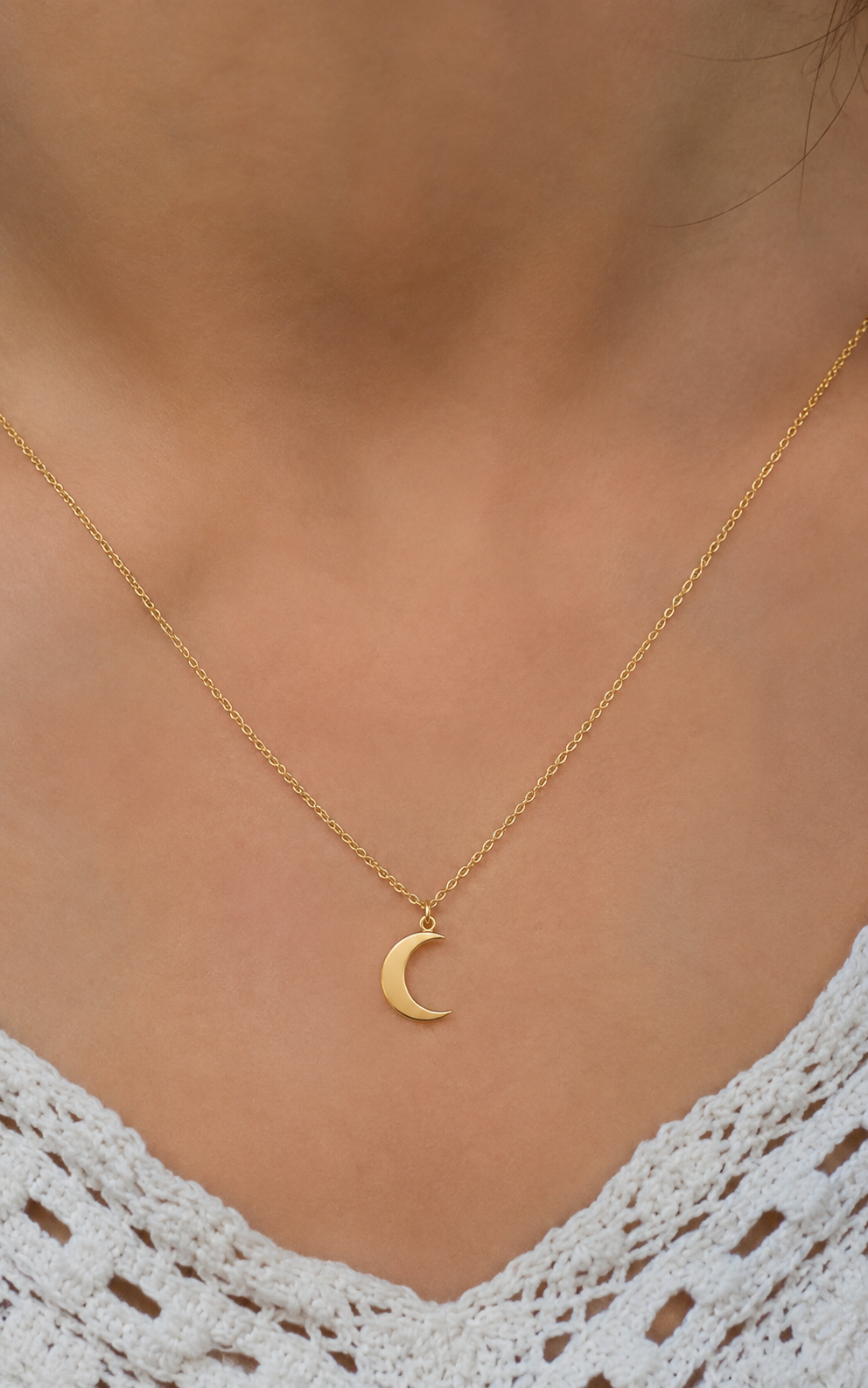Solid Half Moon Necklace