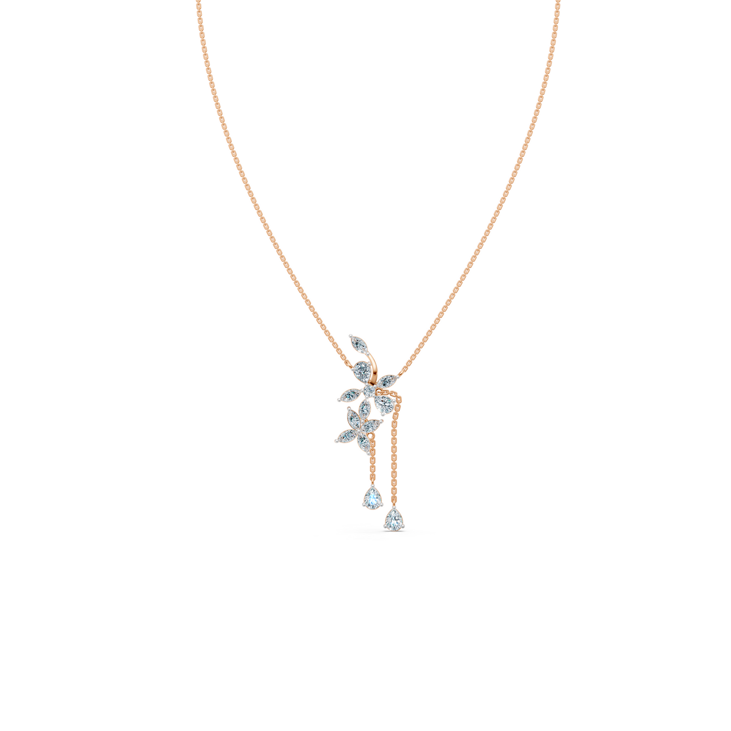 Diamond Pear Drops Flower Set