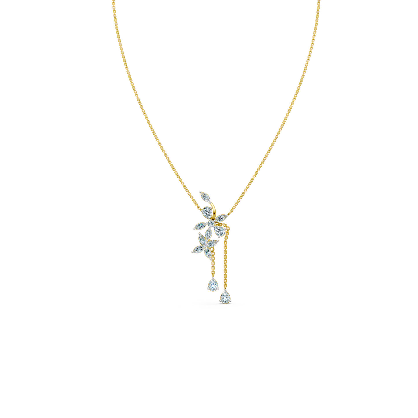 Diamond Pear Drops Flower Set