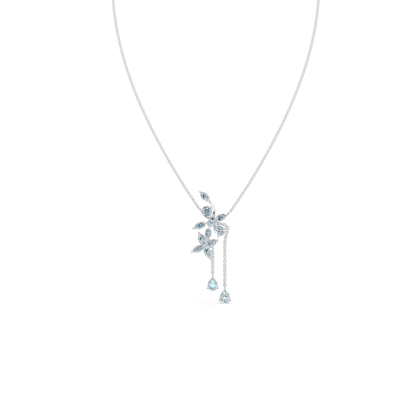 Diamond Pear Drops Flower Set